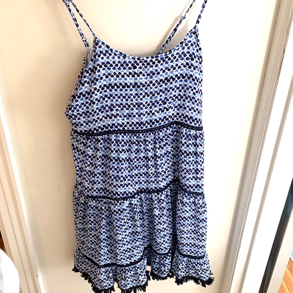 Flowy Finn & Grace blue and white dress, fringed